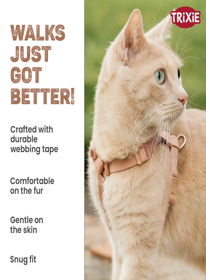 Trixie Premium H-Harness for Small to Medium Dogs, Adjustable 42-60 cm, Comfortable Dog Walking Harness - Blush Color, 15 mm Strap - Image 2